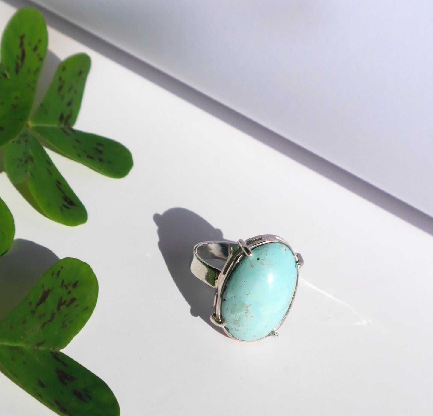 Turquoise with 925 Sterling Silver Ring for Courage & Prosperity