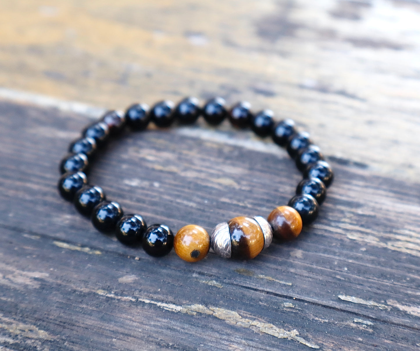 Golden Tiger’s Eye & Black Onyx Negative Energy Absorbtion & Power Bracelet