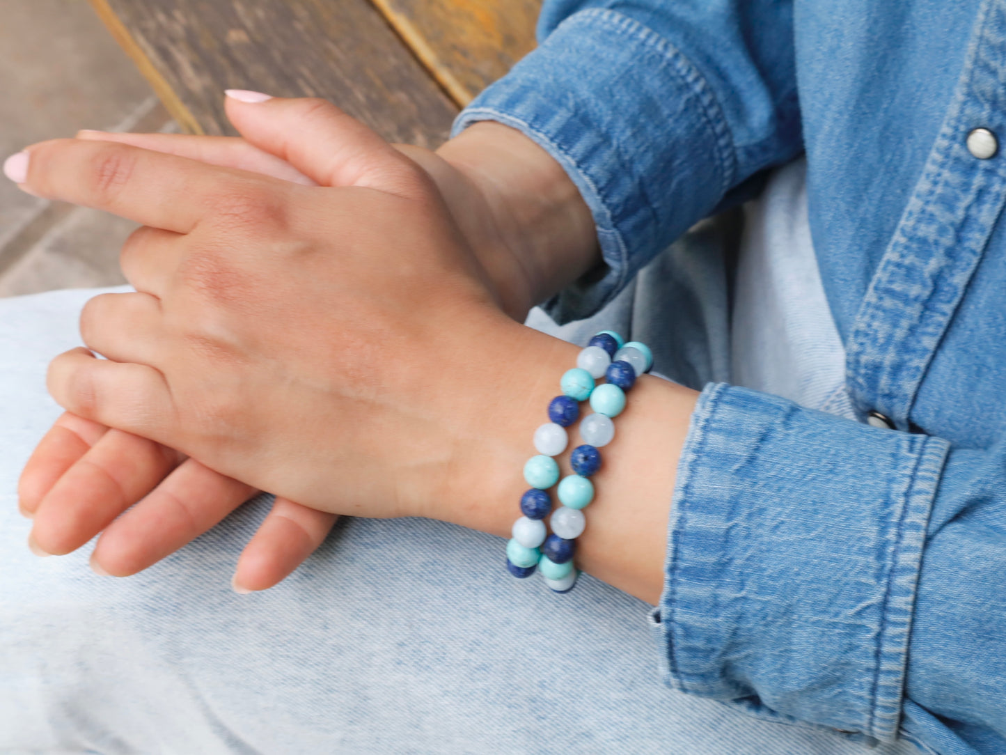 Turquoise, Aquamarine, Lapis Lazuli, & Rose Quartz Love & Serenity Bracelets