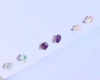 Amethyst, Aquamarine, & Rose Quartz Love, Tranquility, & Stress Relief 925 Sterlings Silver Stud Earrings