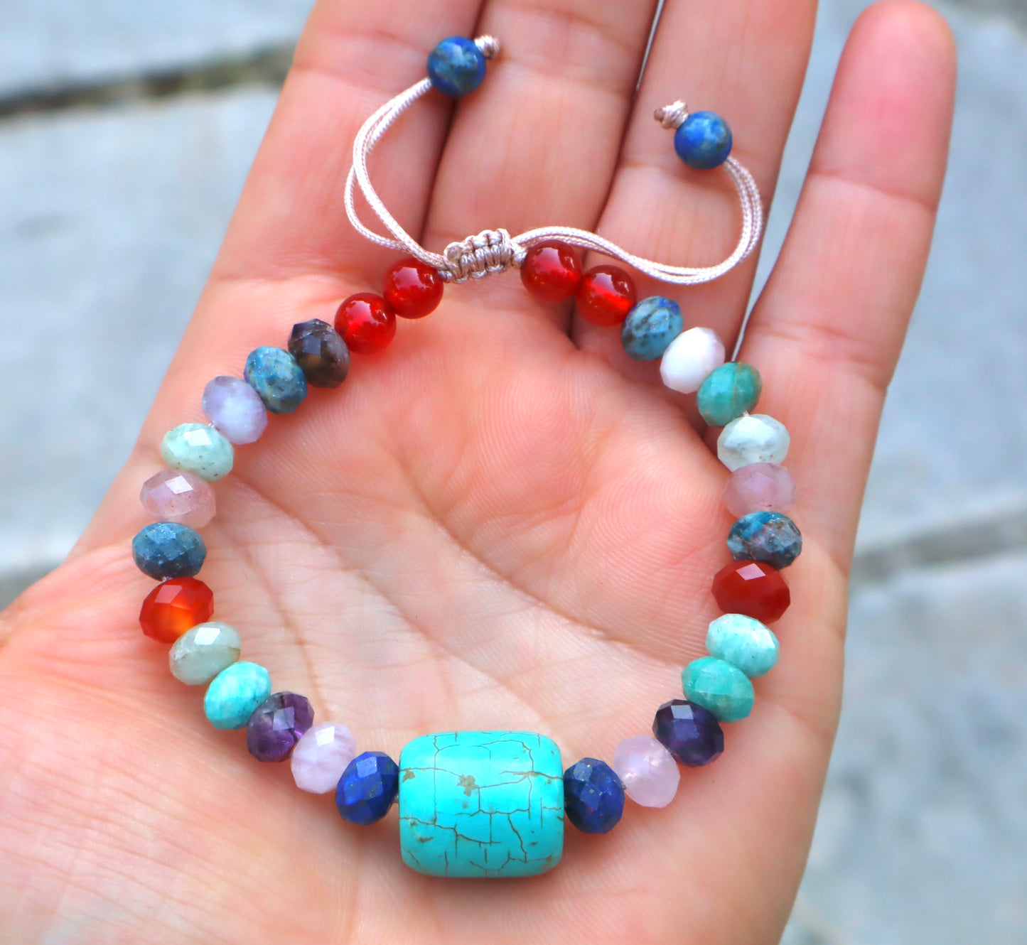 Mixed Stones with A Turquoise Middle Stone