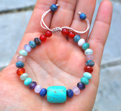 Mixed Stones with A Turquoise Middle Stone