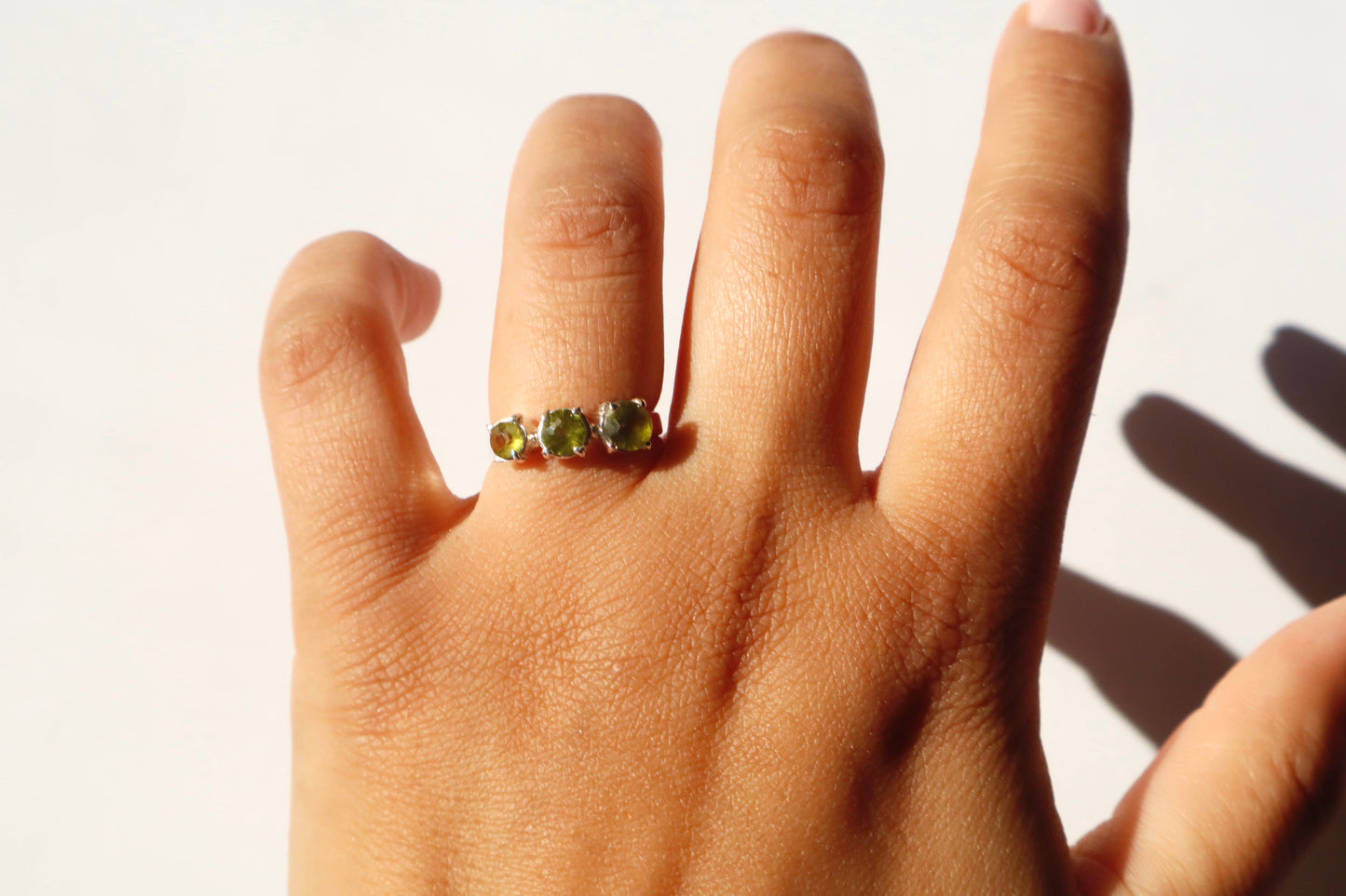 Peridot with 925 Sterling Silver Good Mood & Courage Ring