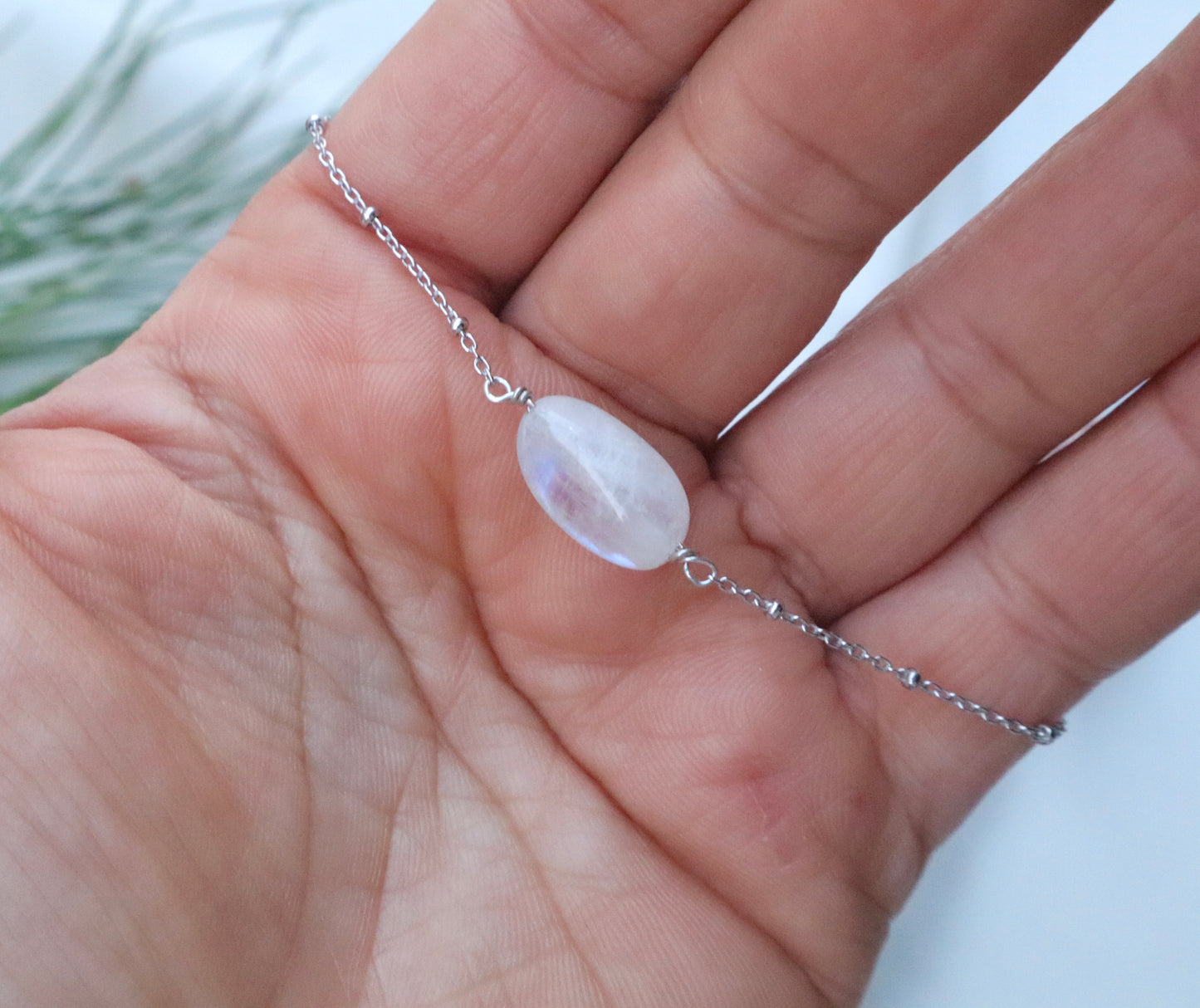 Pink Opal, Moonstone, Amethyst, & Rose Quartz with 925 Sterling Silver Bracelets