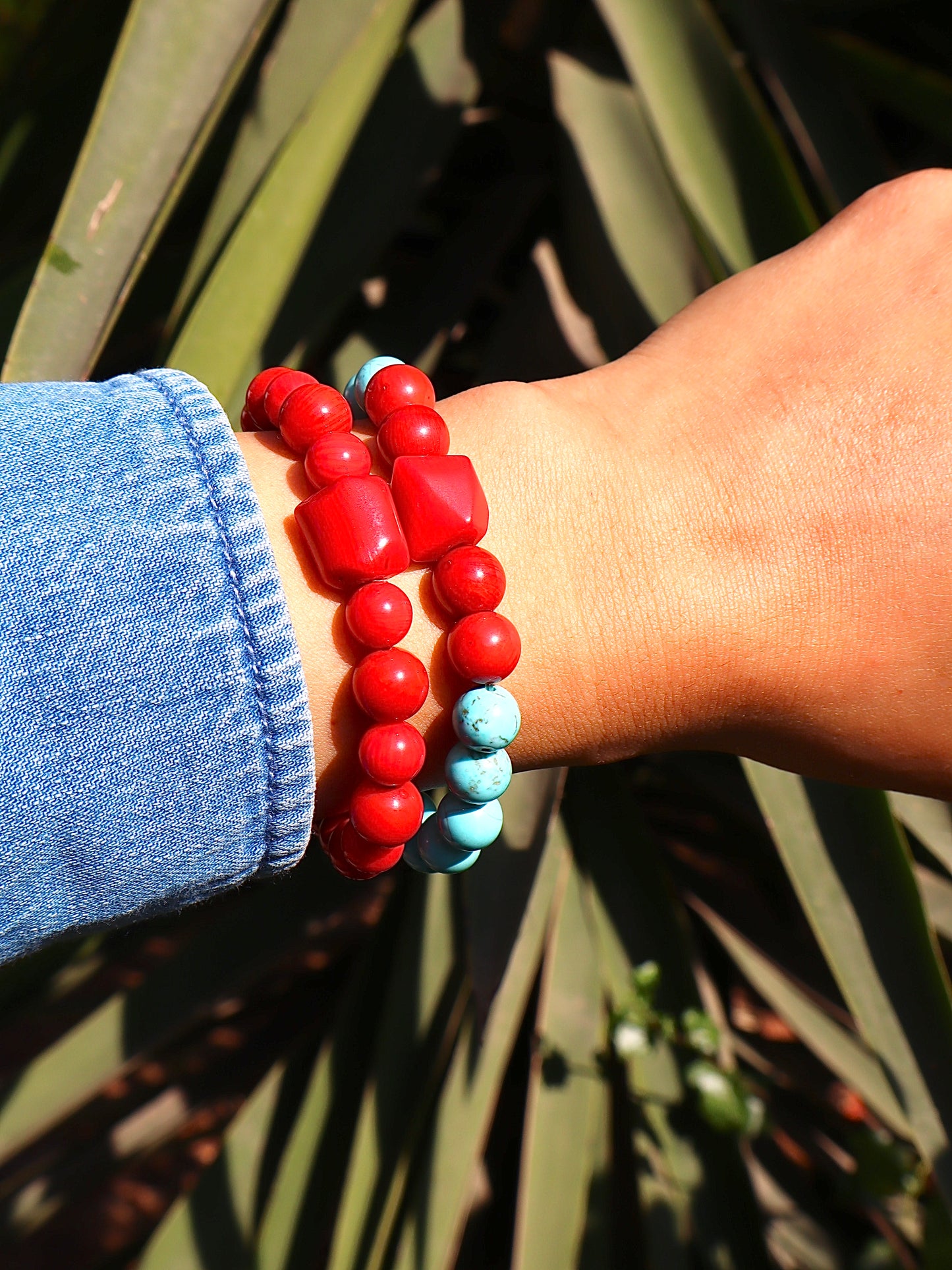 Coral & Turquoise Emotional Healing & Strength Bracelet