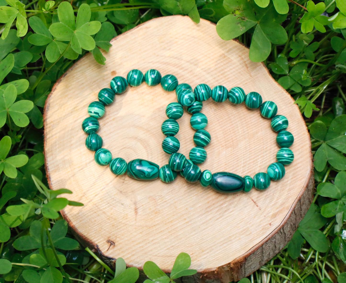 Malachite, Lapis Lazuli, & Sodalite Stacked Set of Bracelets