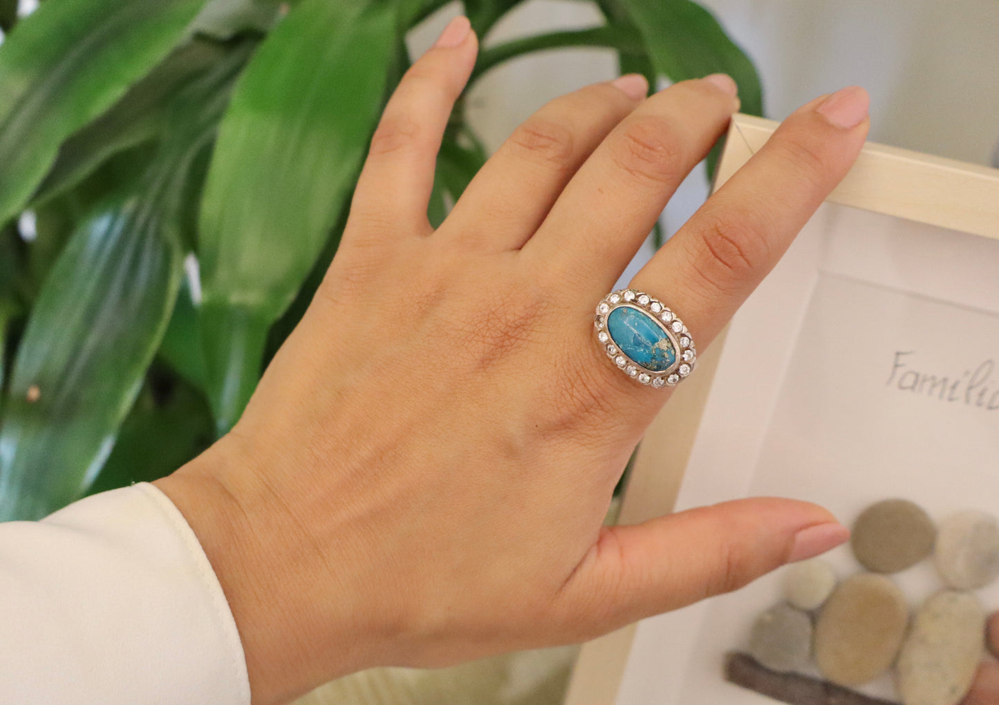 Nichabouri Turquoise with Sterling Silver Ring for Victory & Success