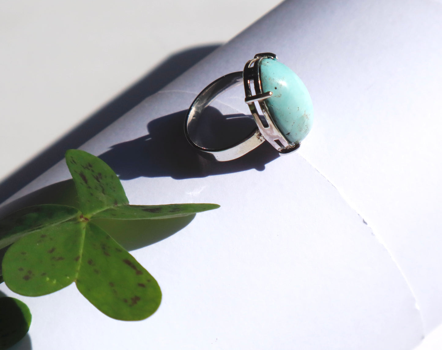 Turquoise with 925 Sterling Silver Ring for Courage & Prosperity