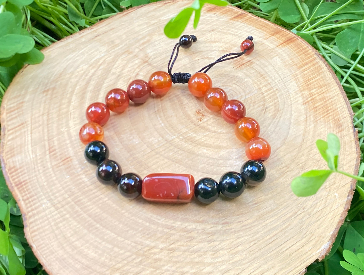 Yemeni Agate, Carnelian, & Black Onyx Courage & Physical Strength Bracelet