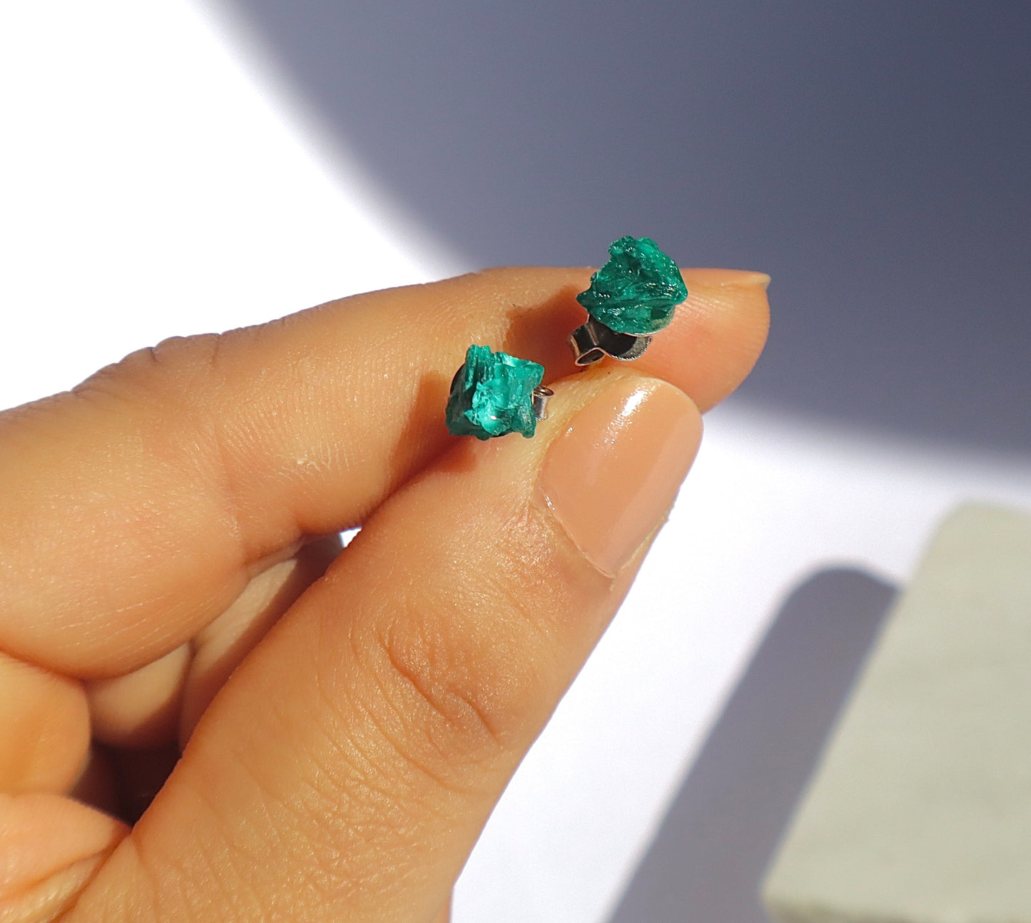 Dioptase Self-Love & Inner Peace 925 Sterling Silver Stud Earrings