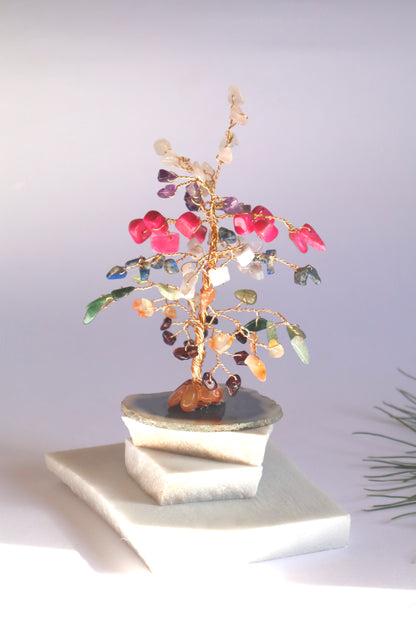 Tree Of Life Multi-Gemstones Clear Environment Home Decor