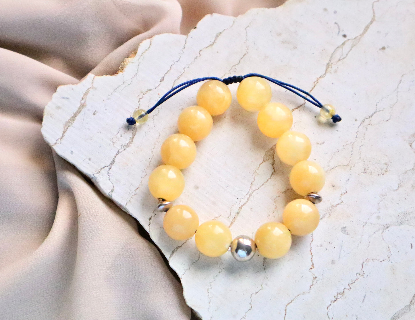 Yellow Jade with a Mix Of Body Relief & Optimism Stones Bracelets