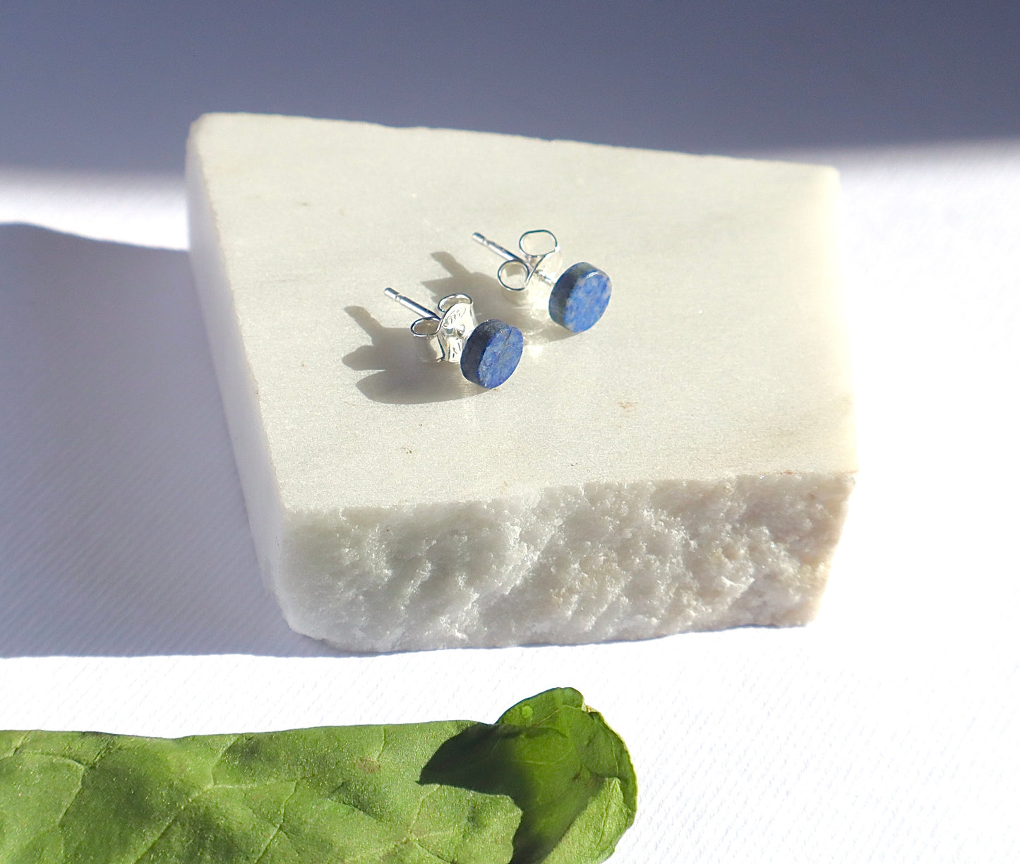 Lapis Lazuli Migraine & Tension Relief 925 Sterling Silver Stud Earrings