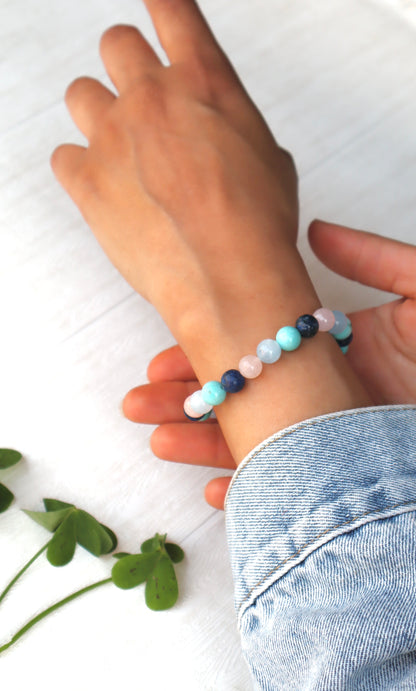 Turquoise, Aquamarine, Lapis Lazuli, & Rose Quartz Love & Serenity Bracelets