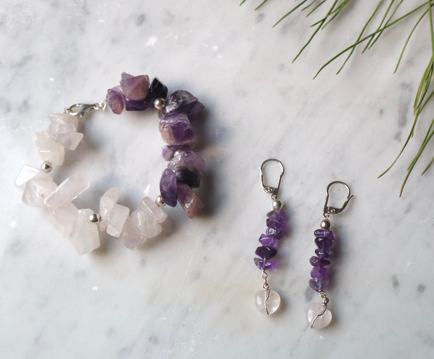 Amethyst & Rose Quartz Dazzling Limited Edition Set