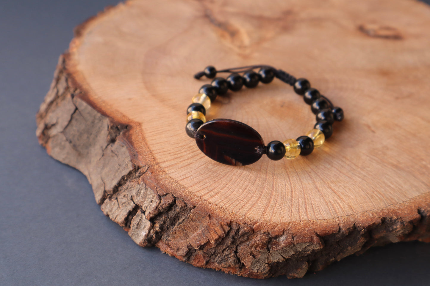 Citrine & Black Onyx Confidence & Wealth Bracelet