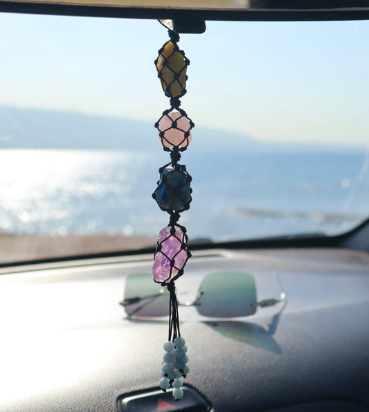 Multi-Gemstones Positive Ride Car Mirror Charm