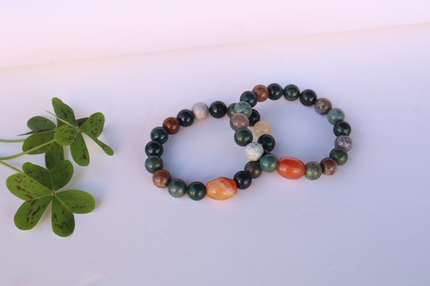 Moss Agate & Carnelian Courage & Stability Bracelet