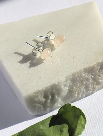 Amethyst, Aquamarine, & Rose Quartz Love, Tranquility, & Stress Relief 925 Sterlings Silver Stud Earrings