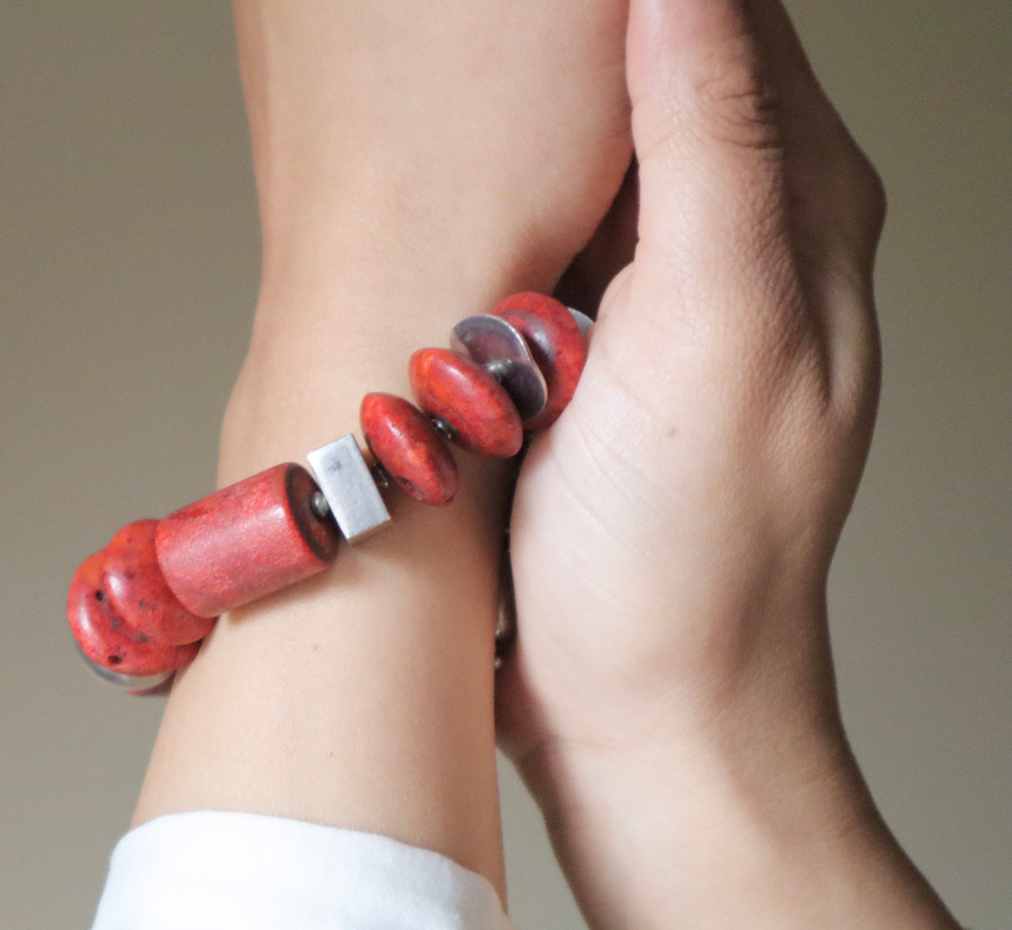 Red Coral & 925 Sterling Silver Confidence & Prestige Bracelet