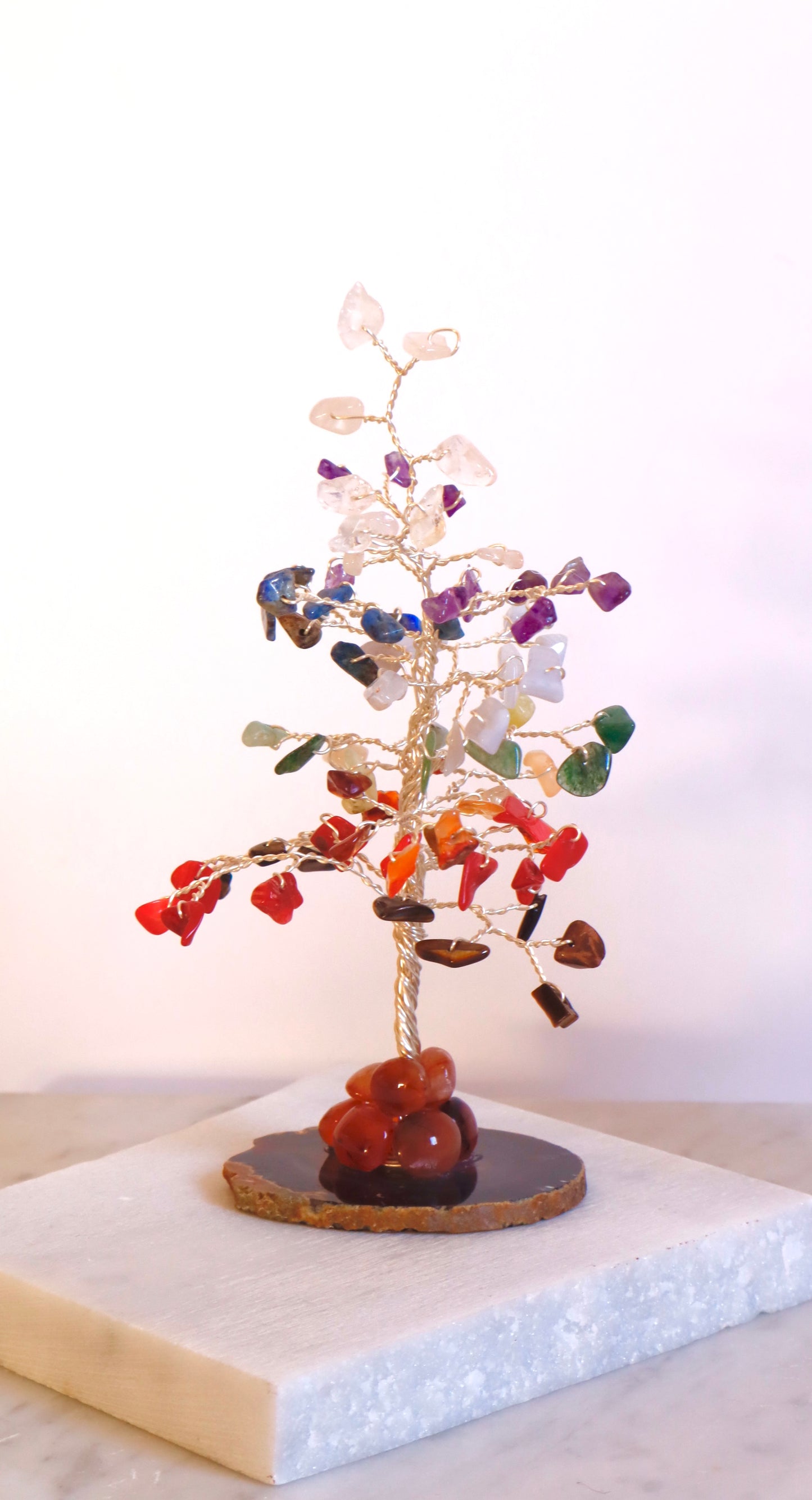 Home Decor Chakra Tree Of Life Healing & Balancing with Silver Wire