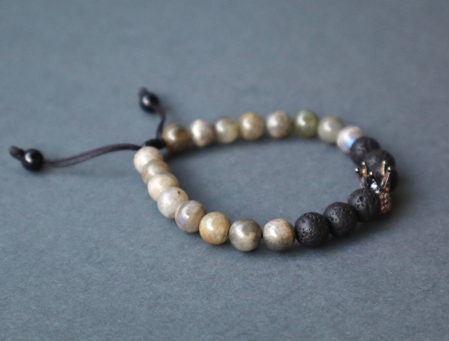 Labradorite, Lava Stones, & Black Obsidian Energy & Strength Bracelets