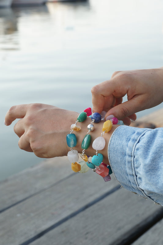 One of a Kind Multi-Gemstones Bomb of Benefits Bracelets