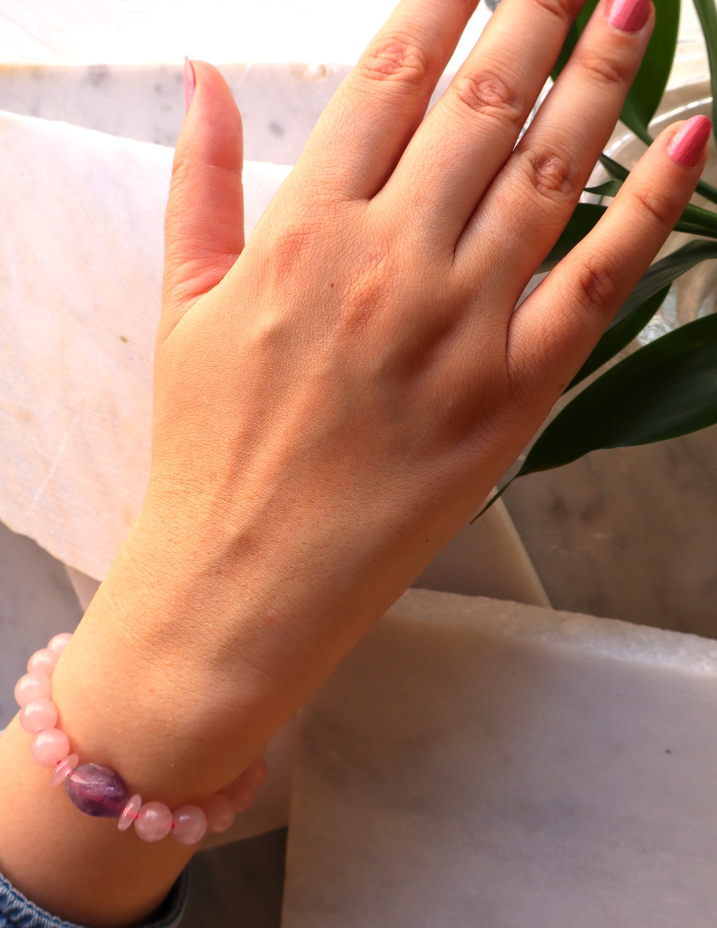 Rose Quartz, Amethyst, & Aquamarine Love & Calmness Bracelet