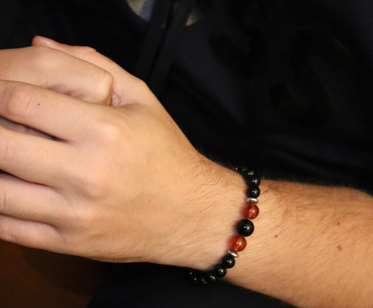 Russian Amber & Balck Onyx Pain Relief & Protection Bracelet