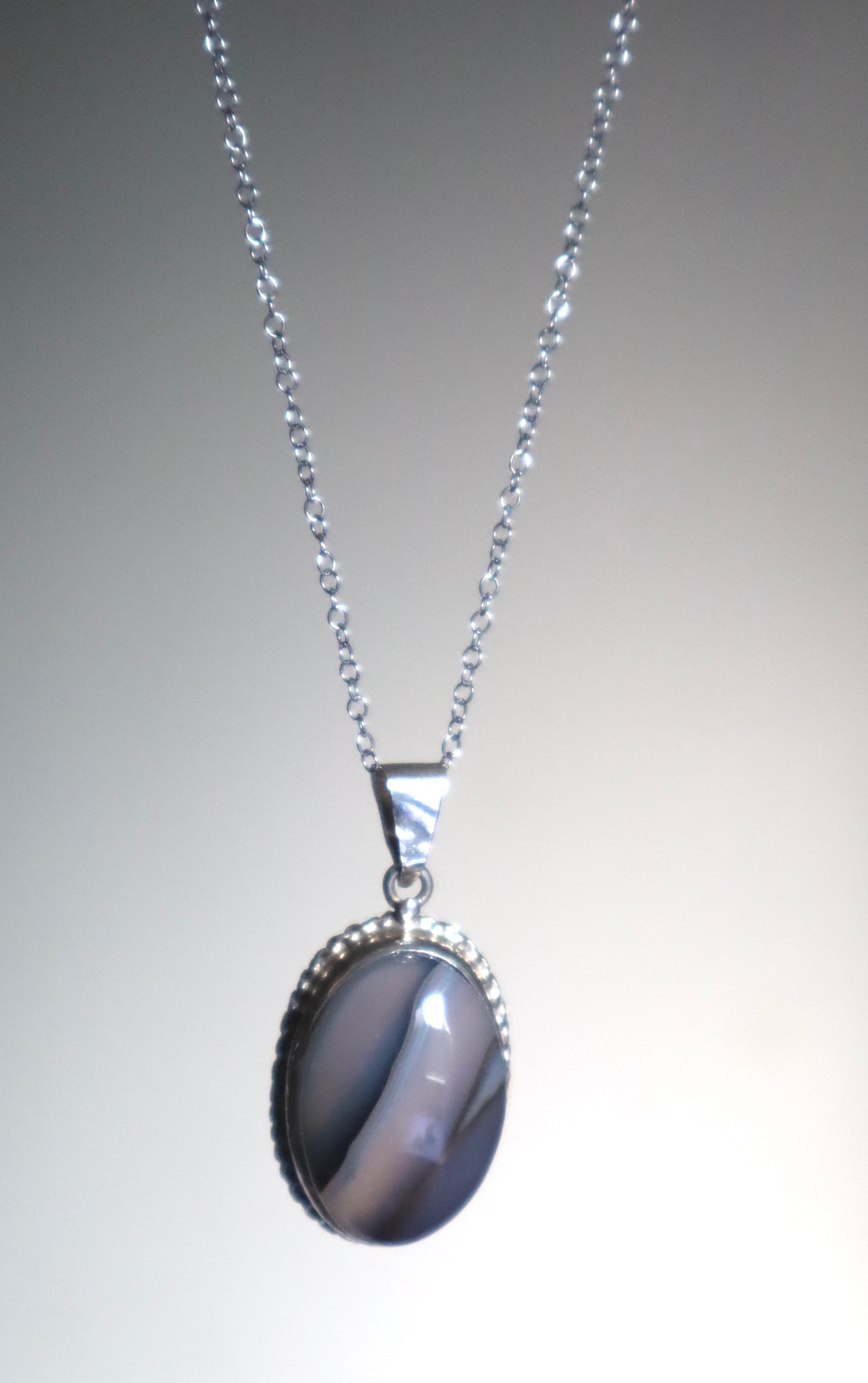 Yemeni Agate Courage & Abundance 925 Sterling Silver Necklace