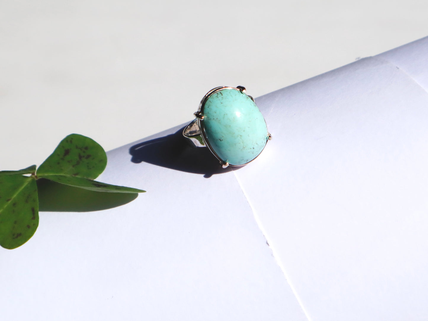 Turquoise with 925 Sterling Silver Ring for Courage & Prosperity