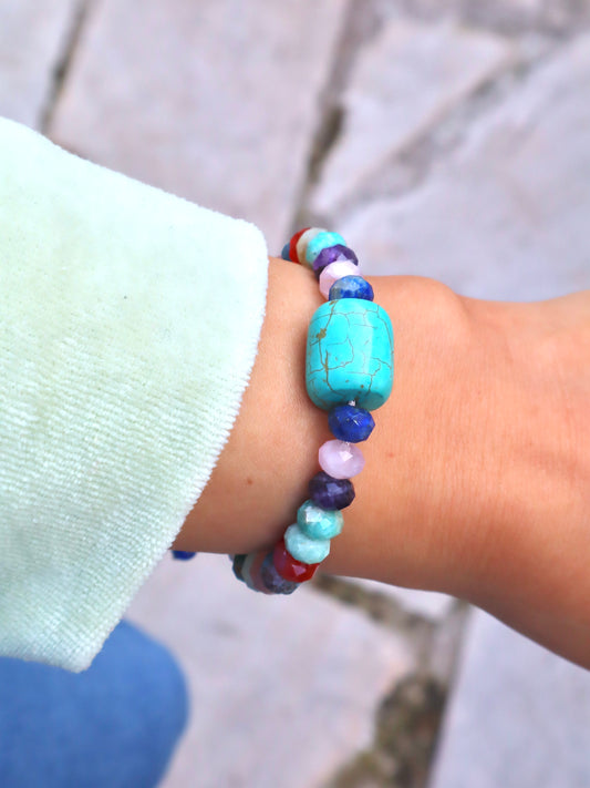 Mixed Stones with A Turquoise Middle Stone