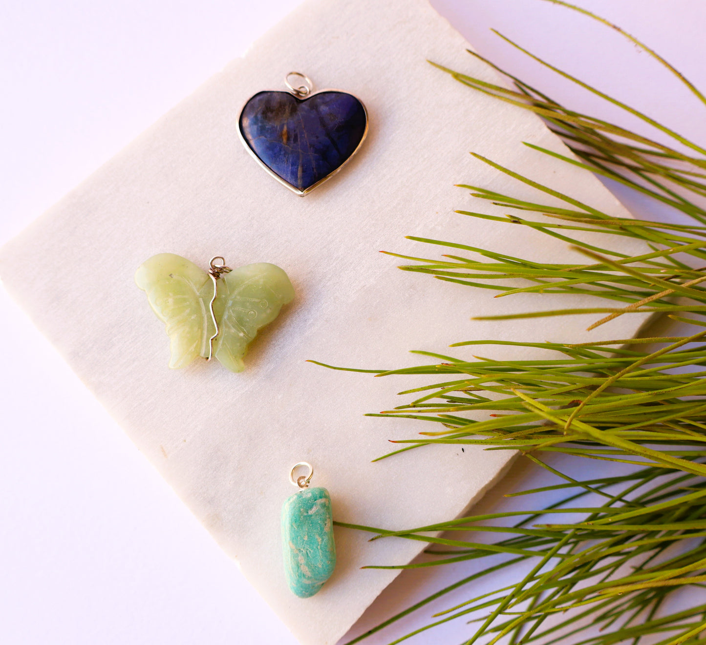 Sodalite, Jade, & Amazonite Boosting Confidence, Abundance, & Boosting Energy Pendants