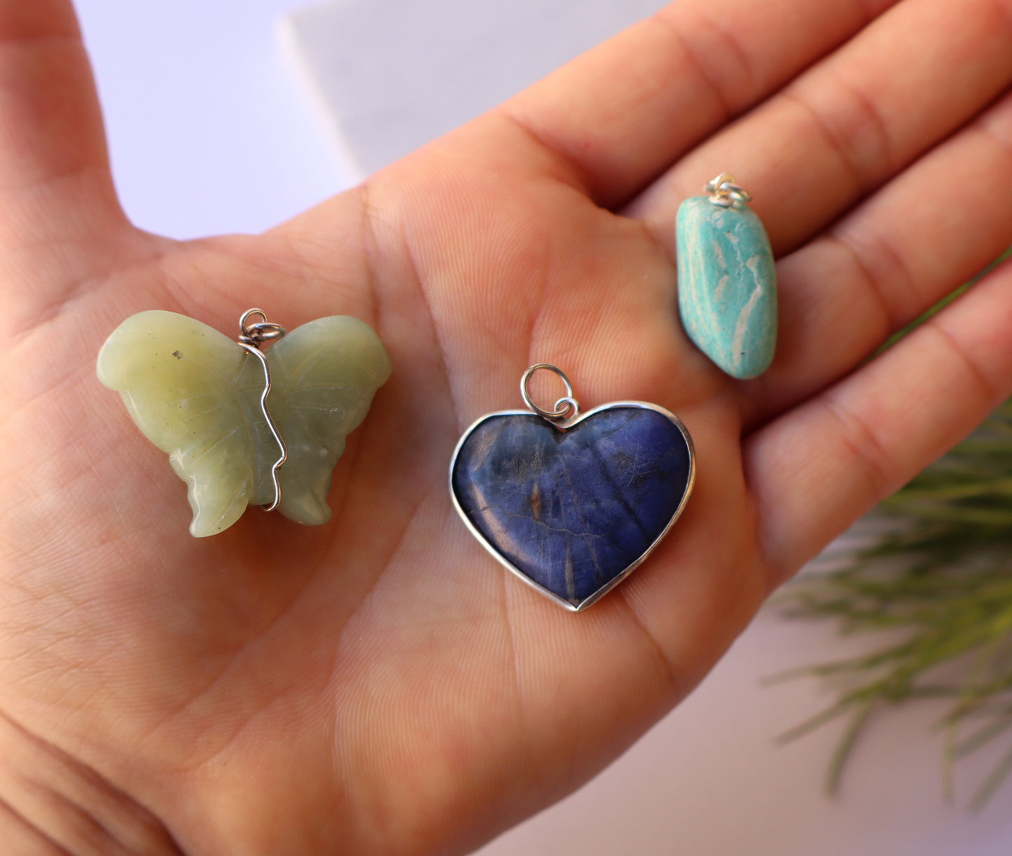 Sodalite, Jade, & Amazonite Boosting Confidence, Abundance, & Boosting Energy Pendants