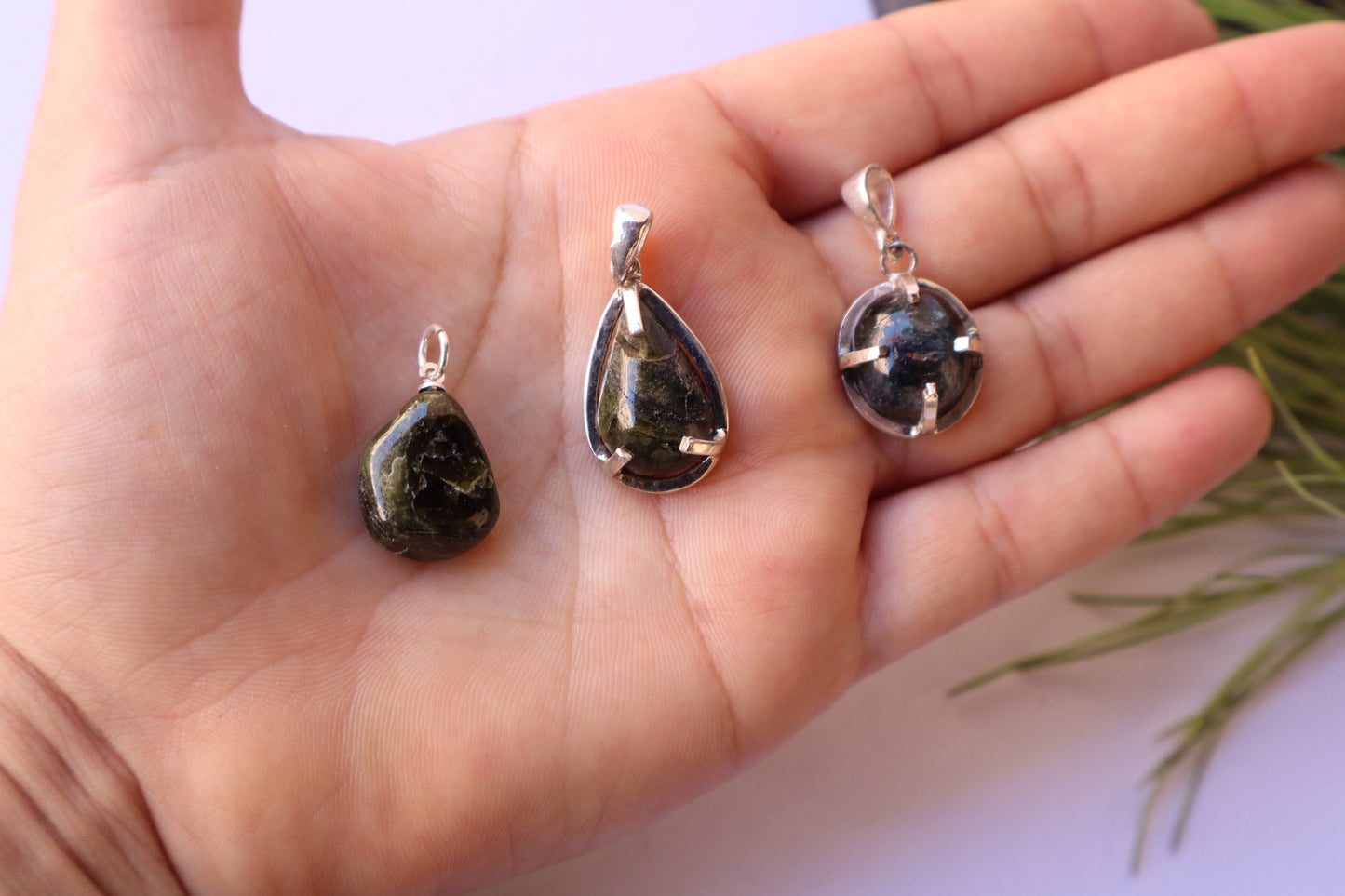 Green Tourmaline Digestion Stimulation Pendants