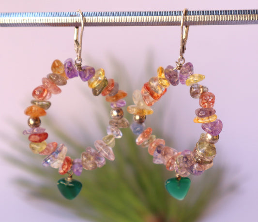 Crackle Quartz Multi-Color Earrings