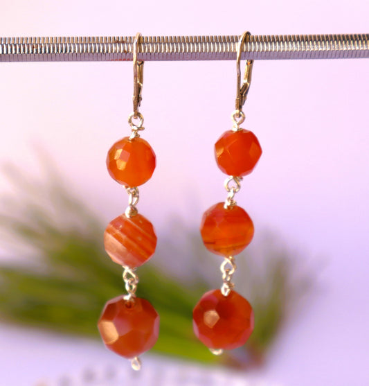 Carnelian/Agate Courage & Self Confidence Earrings