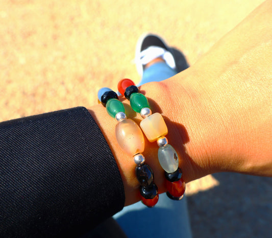 Multi-Colored Agate Emotions Stability Bracelets