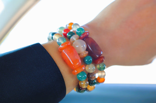 Multi Agate Gemstones Self-Confidence & Courage Bracelets