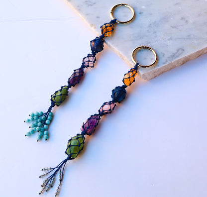 Citrine Car Crystal Rear View Mirror Charm For Positive Vibe Journey