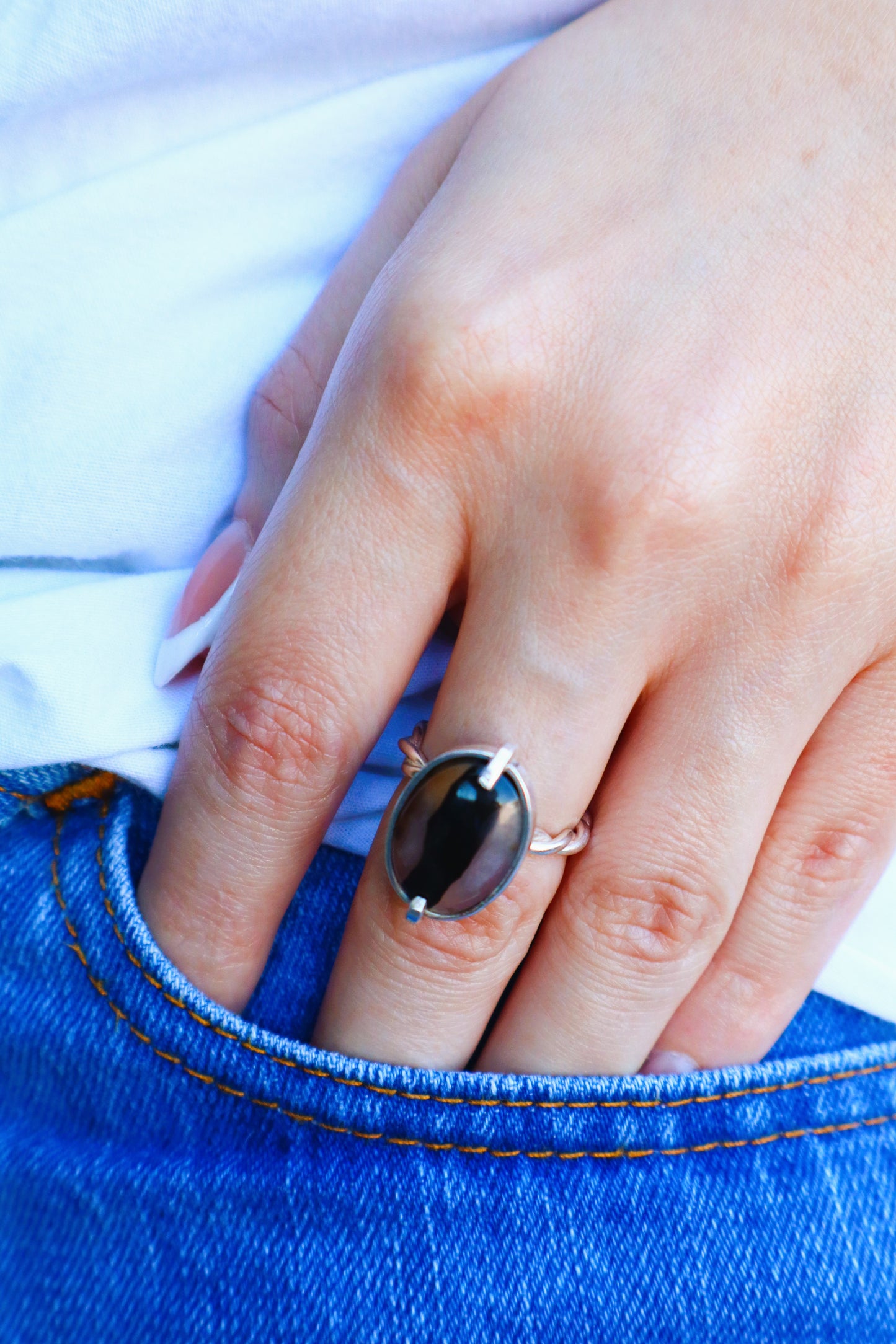 Yemeni Agate Stones & Sterling Silver Rings for Courage and Abundance