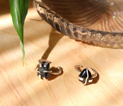 925 Sterling Silver Ring with Black Tourmaline Positive Energy Stone