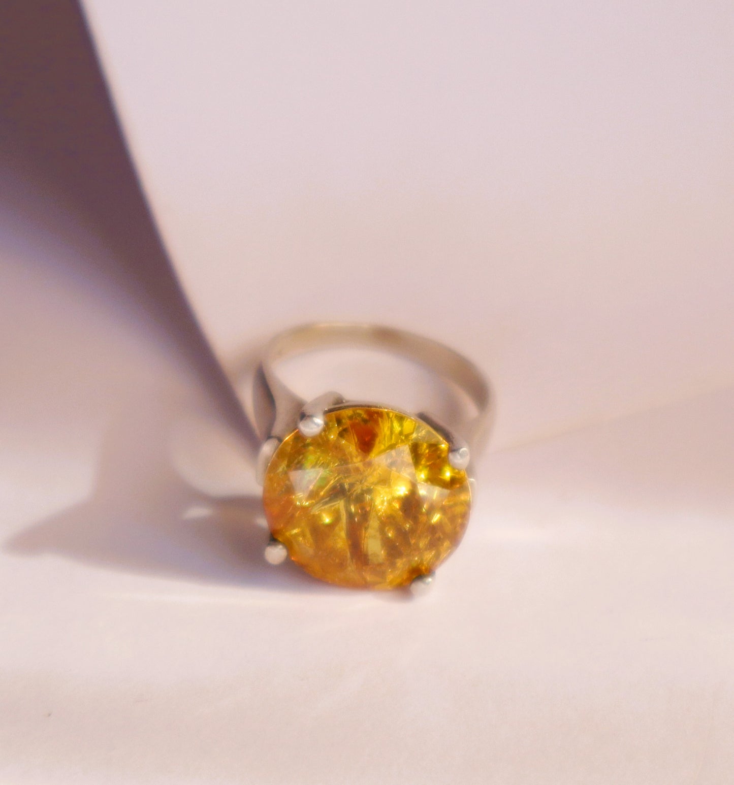 Citrine Stone with 925 Sterling Silver Ring for Abundance & Wealth