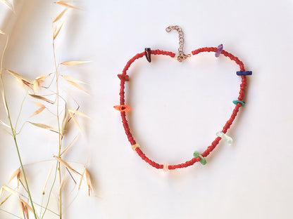 Multi-Gemstones Anklet with 925 Sterling Silver Clasp