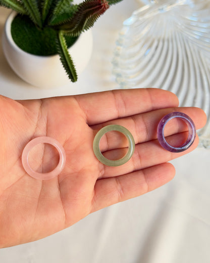 Natural Gemstones Rings; Amethyst, Rose Quartz, & Aventurine
