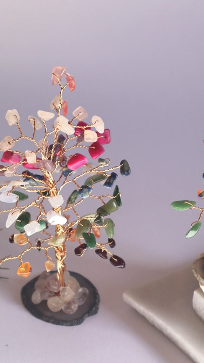 Tree Of Life Multi-Gemstones Clear Environment Home Decor